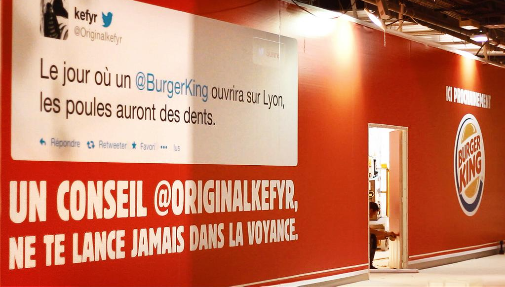 Communication pour l'ouverture d'un Burger King à Lyon